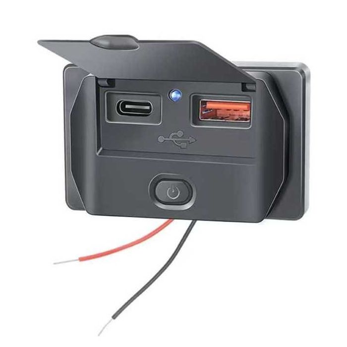 Панел за вграждане с 1 бутон ON/OFF - Type-C и USB