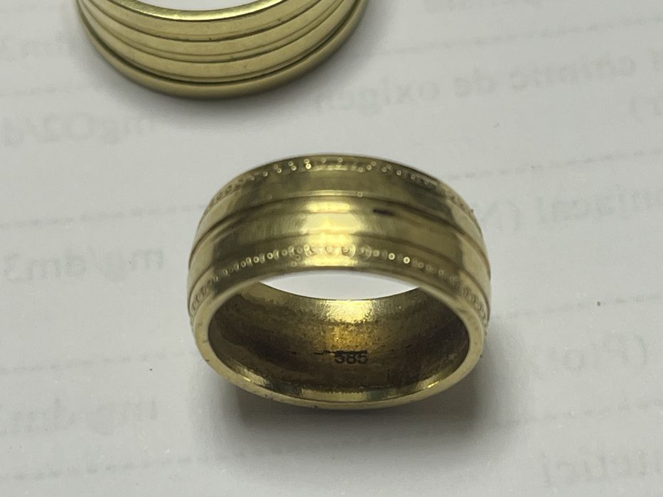 2 inele/verighete, aur 14k, 5.80gr si 4.80gr