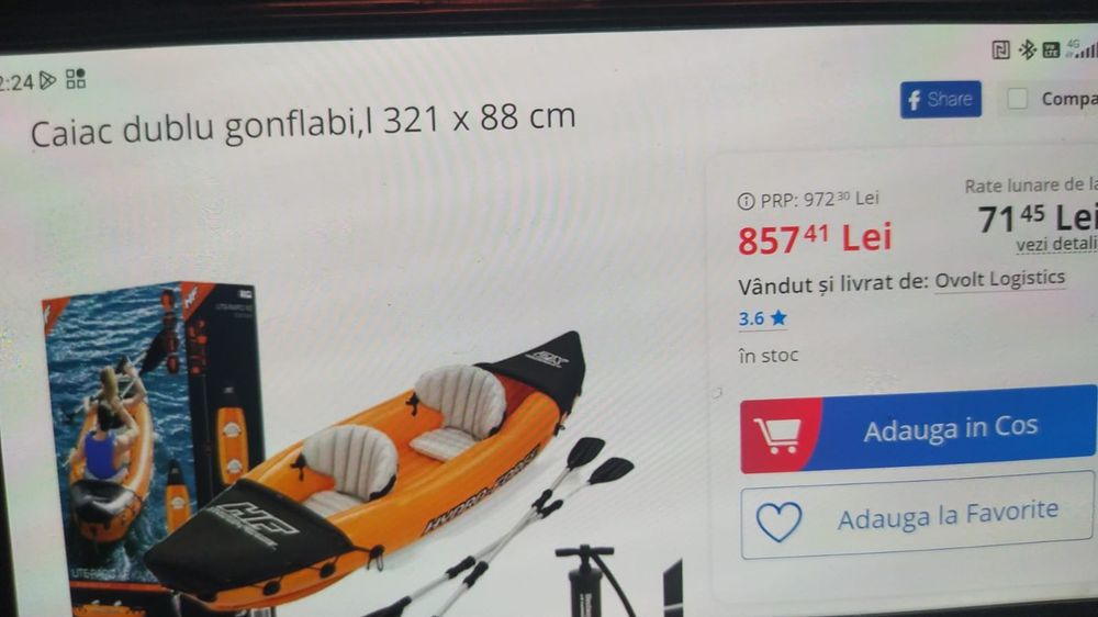 Caiact dublu gouflabil,321-88cm