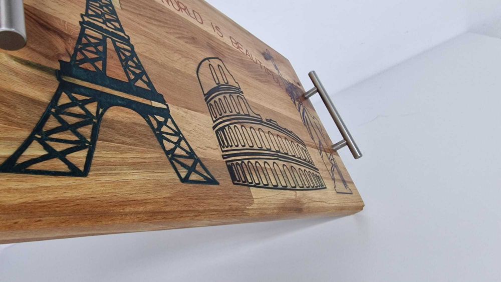 Platou servire lemn Fag si rasina – The world is beautiful