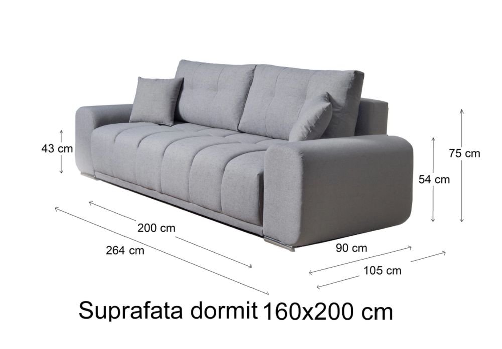 Canapea 3 locuri extensibila