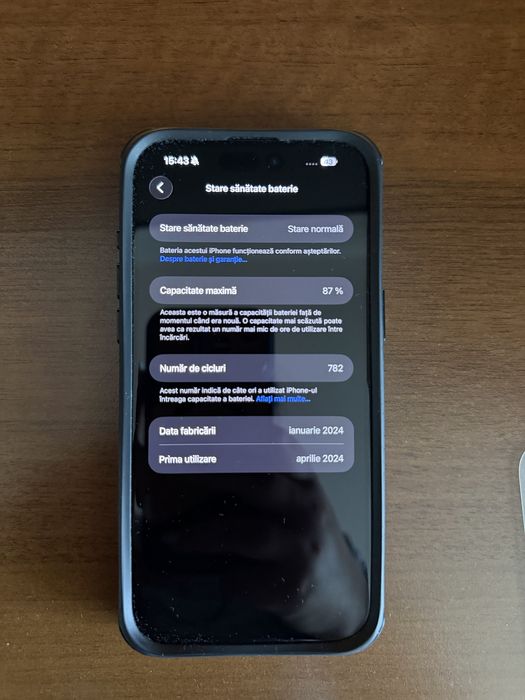 Iphone 15 pro Max 87% baterie