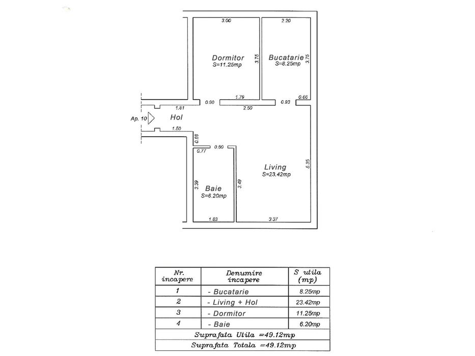 PERSOANA FIZICA, Ap 2 camere, 49 mp, mansarda, etaj 2 + loc parcare