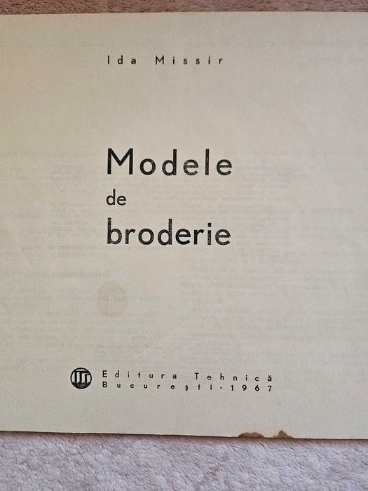 Modele de broderie, Ida Missir, 1967, vintage, planse si diagrame