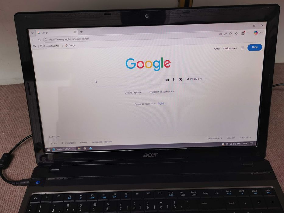 лаптоп Acer, 120 ssd, 8Gb RAM, Hdd