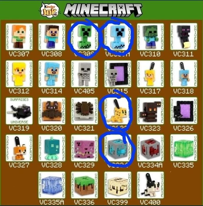 Колекционые игрушки kinder joy minecraft