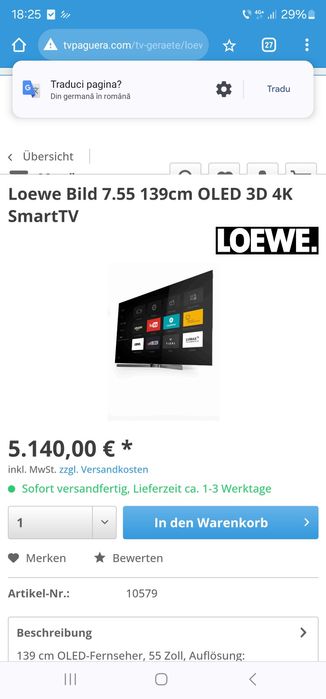 Oled loewe bild 7.55 139cm sunet bose 1000 gb memorie interna