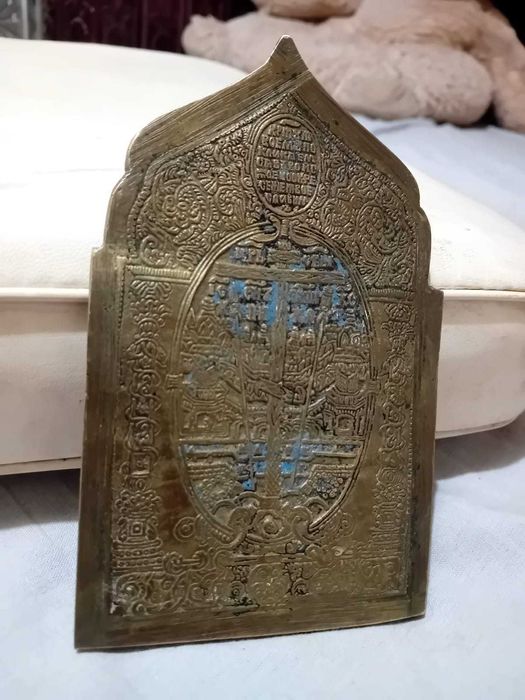 Icoana vintage ruseasca de calatorie, secolul XIX