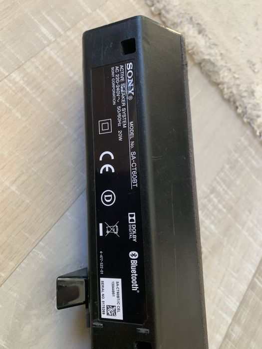 Soundbar sony sa-ct60bt
