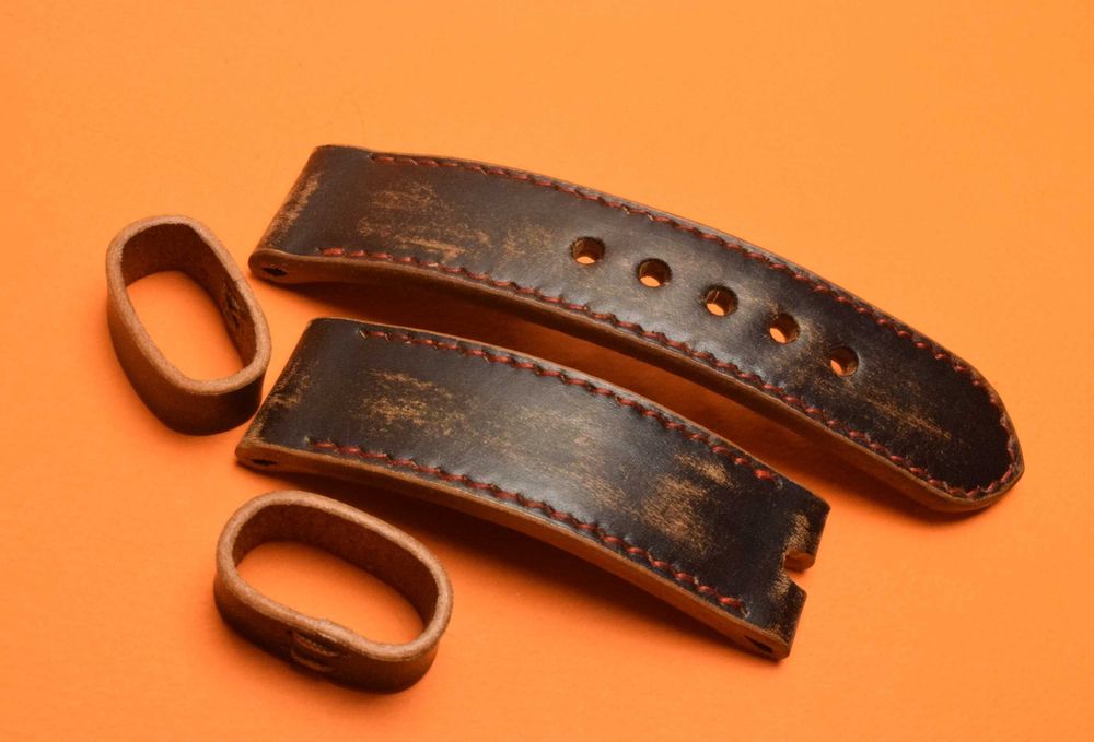 Каишка за часовник естествена кожа за Panerai 26,24mm ръчна изработка