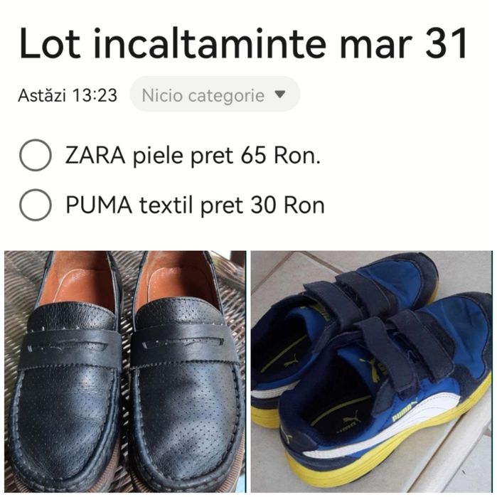 Lot 2 buc incaltaminte baieti mar 31