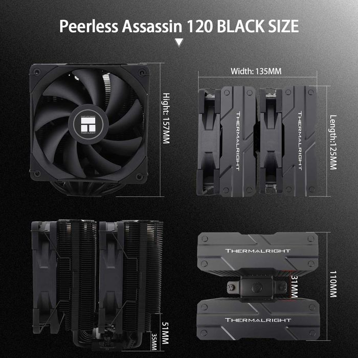 Thermalright Peerless Assassin 120 Black въздушен охладител за CPU