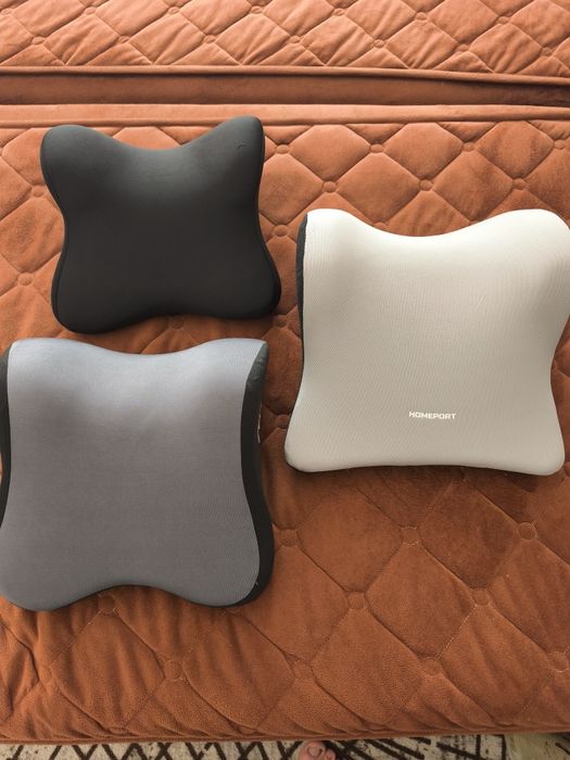 Черни и сиви автомобилни възглавници за врата от мемори пяна