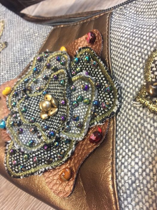 НОВА Дамска Хендмейд Handmade Чанта с мъниста