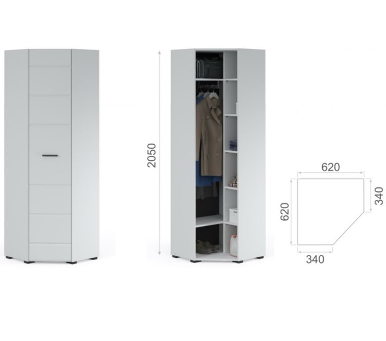 Шкаф угловой белый