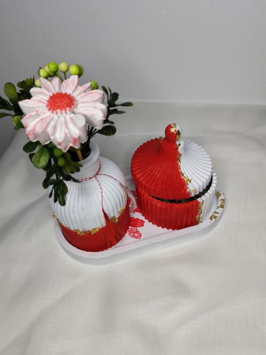 Set decorativ handmade din ipsos
