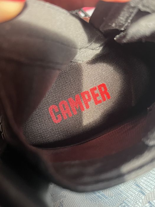 Camper, 'Pix' ghete din piele naturală, ultra-ușoară, negre