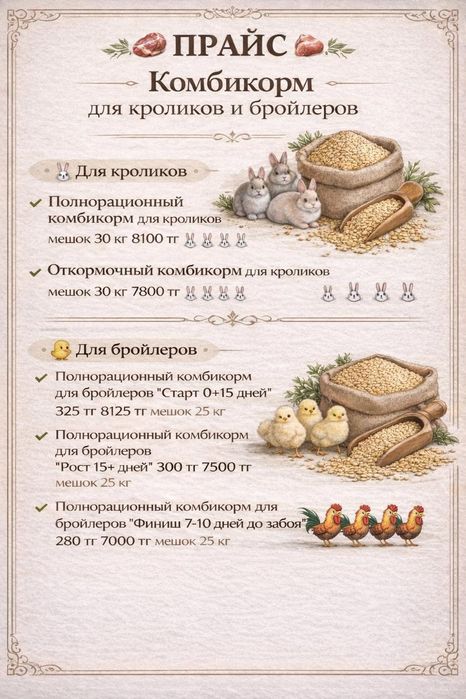Корм для цыплят бройлеров старт  и рост