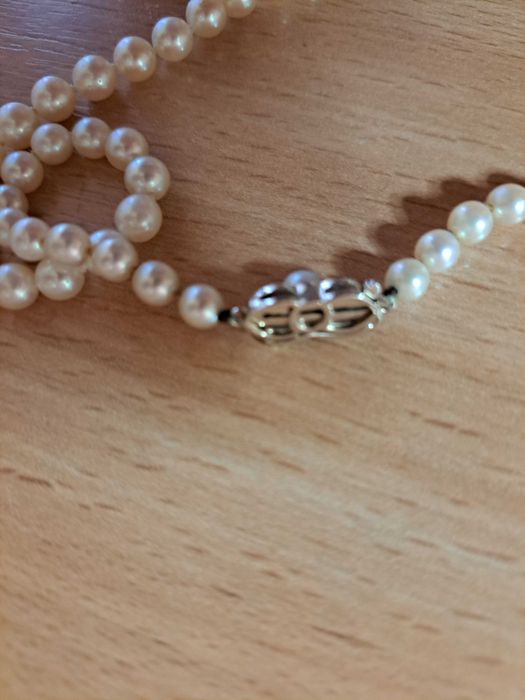 Perle cu inchizatoare aur alb 18k si diamante