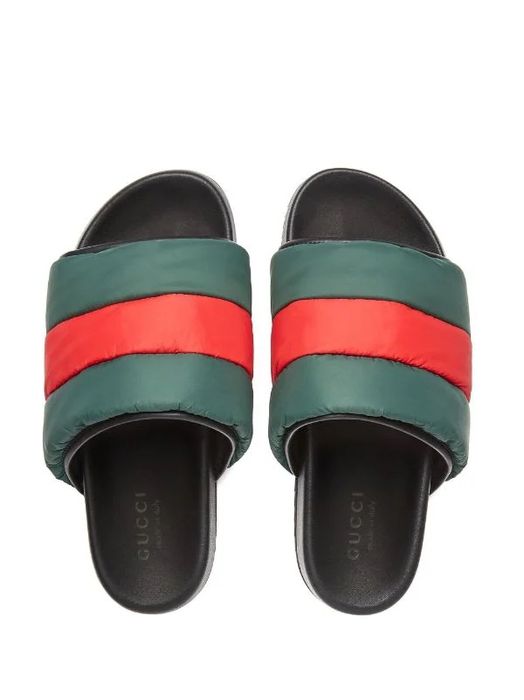 Gucci Web-Stripe open-toe slides