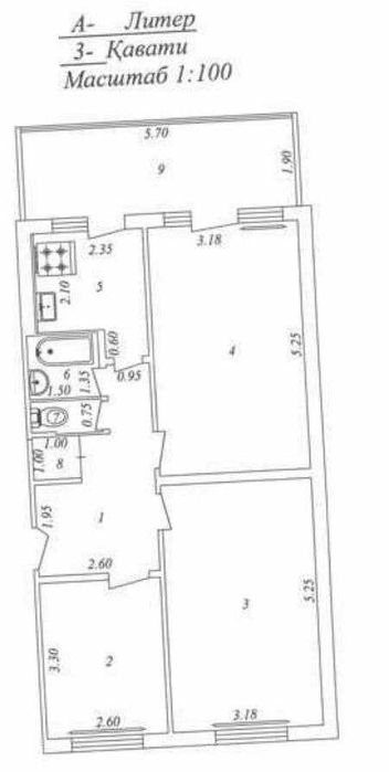 3 xonali kvartira sotiladi - Samarqand Darvoza 72m2. yangi remont