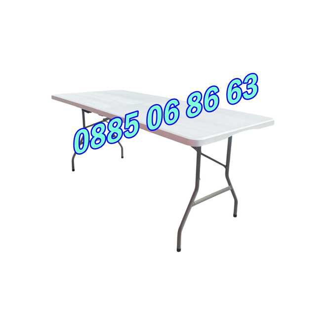 Комплект Сгъваема маса за кетъринг 180/74 см с 6 бр. сгъваеми столове