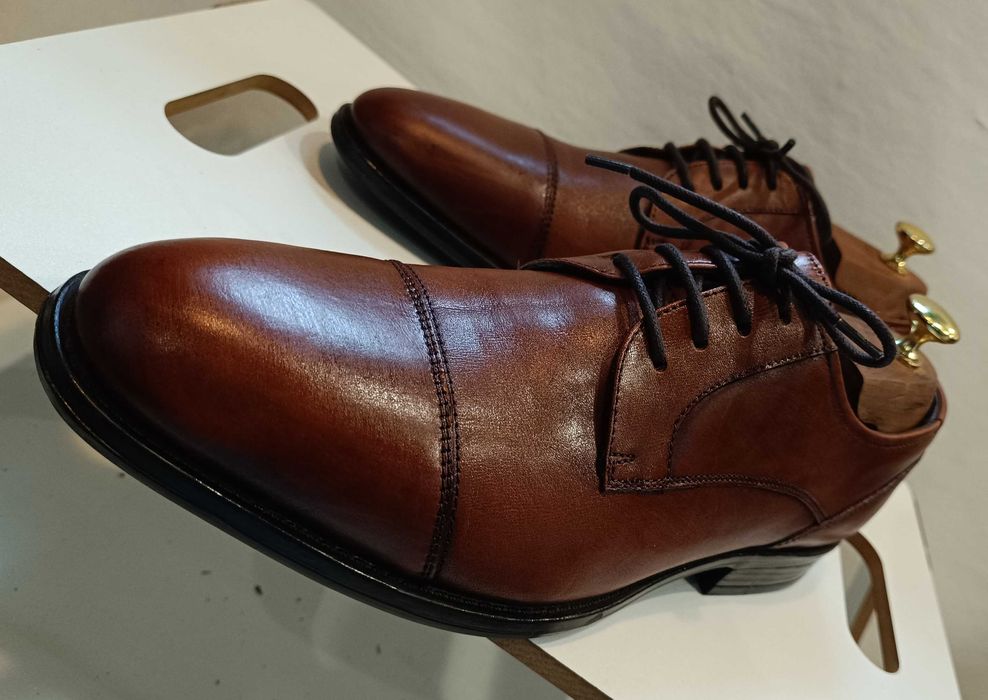 Pantofi derby 42 cap toe premiun John Westbury piele naturala moale