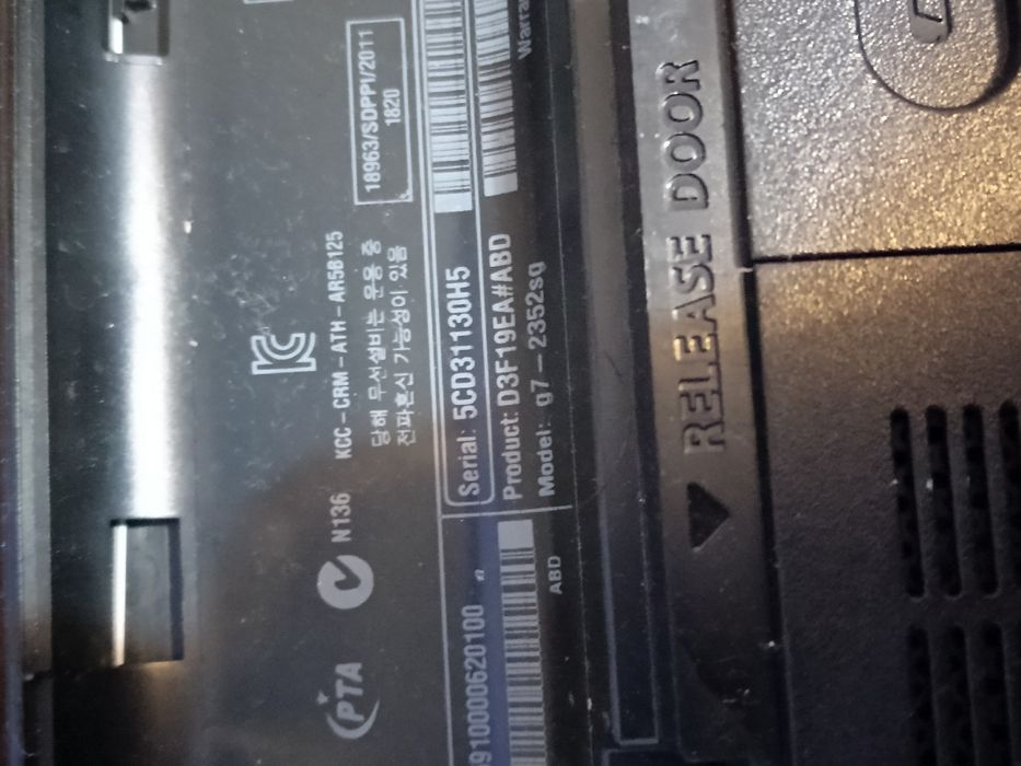 Hp G7 display nefunctional 4gb ram