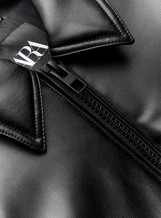 Ново кожено пухено яке Zara, XS