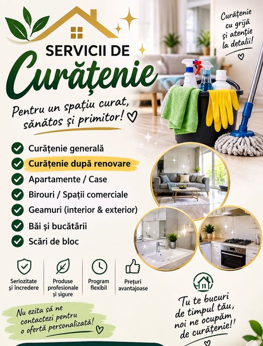 Servicii de curățenie la domiciliu