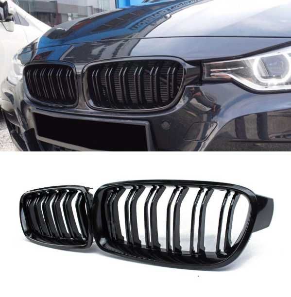 Grile Duble M / Negru Lucios / BMW Seria 3 F30 F31 F34