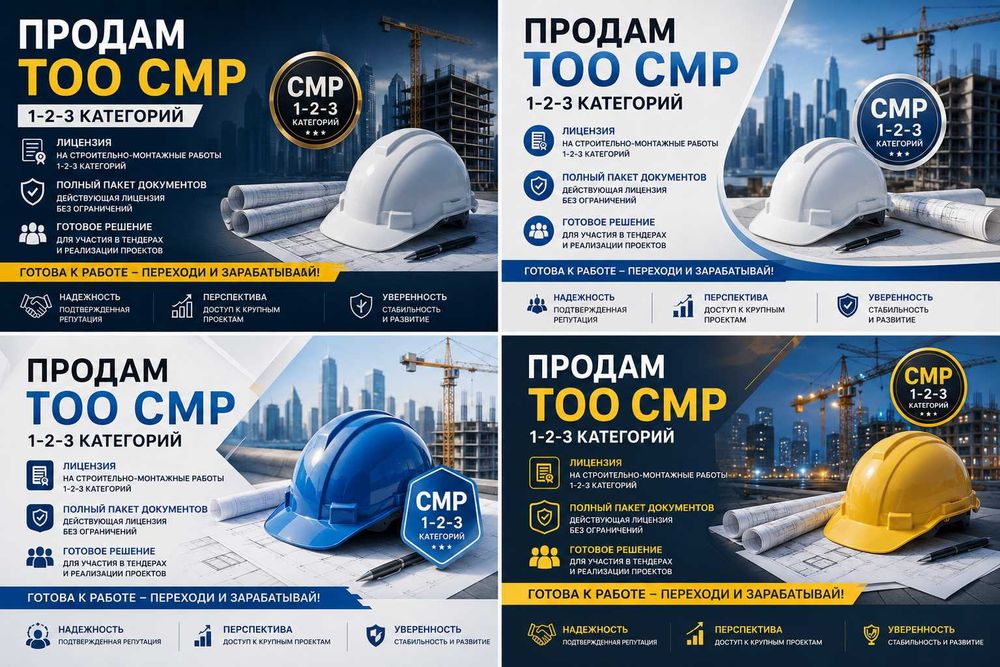 Продам ТОО Смр 1-2-3 Категорий