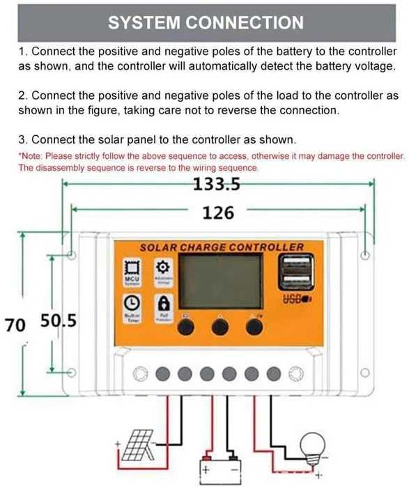 Controler de incarcare panou solar 100A. Nou ambalat!