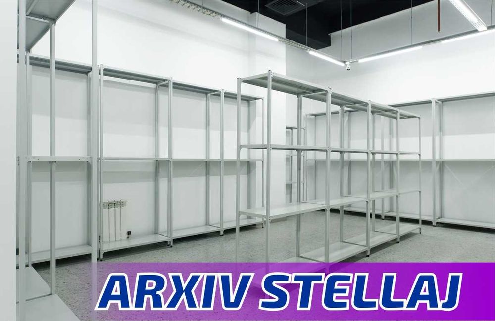 Polkaly stellaj, arxiv tokchasi Акция, метал архивный стеллаж