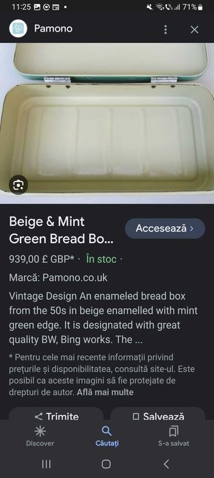 Cutie Veche Pentru Paine,Art Deco, Emailata,Anii ''30