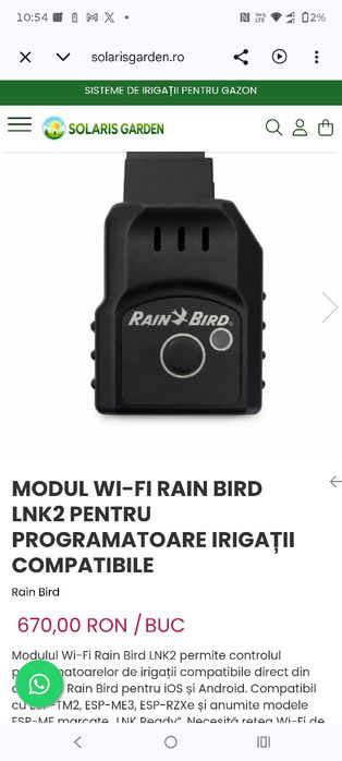 Controller  RainBird ESP-TM2 4 zone Nou cu tot cu Stick pt internet Wi-Fi LNK2