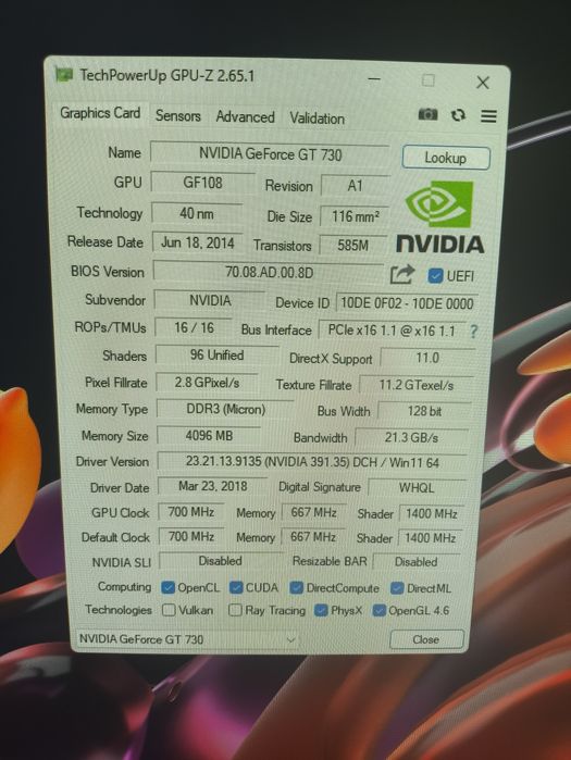 GT730 4Gb 128bit GDDR3 6шт