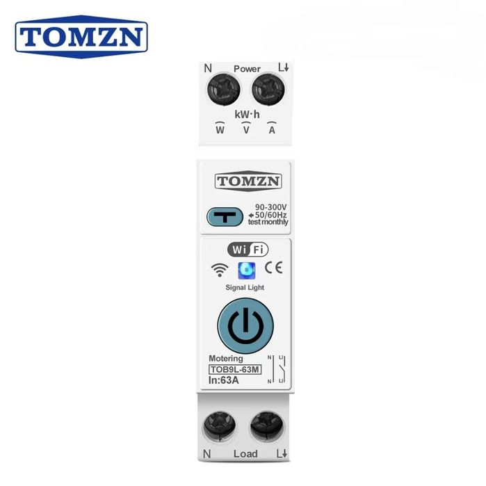 TOMZN TUYA 1P+N 63A WIFI Електромер