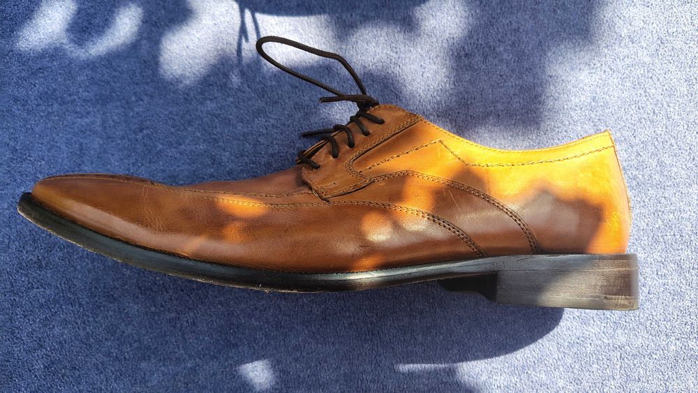 Pantofi Borelli, piele maro, marime 46