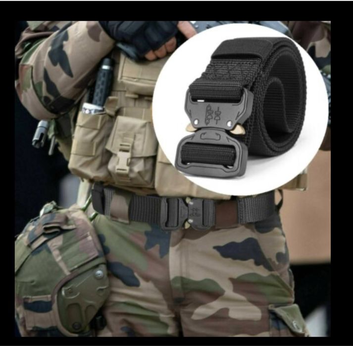 Тактически колан военен с метална катарама – идеален за стрелба, лов