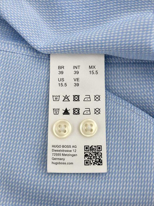 Cămașă bărbați HUGO Hugo Boss Regular Fit Easy Iron albastru deschis cu microprint Mărimea M