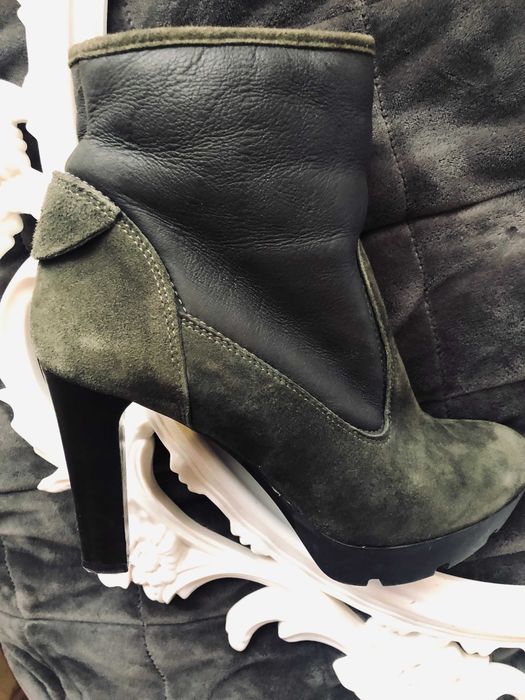 Botine imblanite piele 100% naturala cu platforma MANAS marime 39