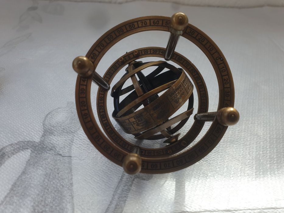 Античен  глобус. Антична бронзова гравирана армиларна сфера