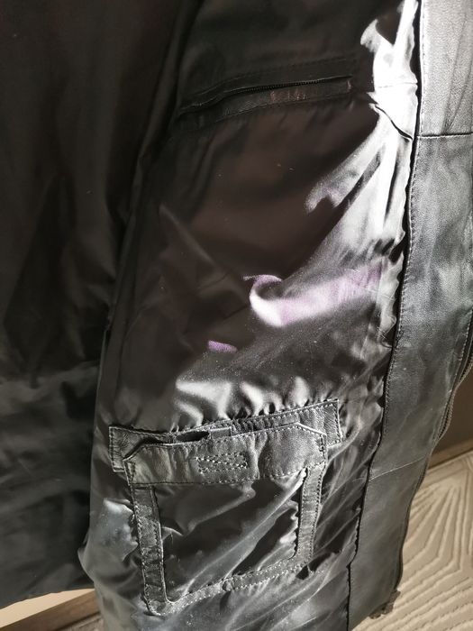 Продам пуховик кожаный