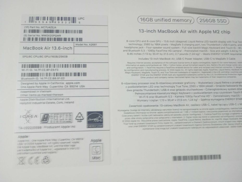 Лаптоп Макбук APPLE AIR 2