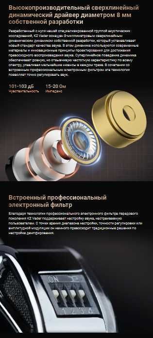 Новые запечатанные отличные наушники KZ Vader HI-FI Balance версия