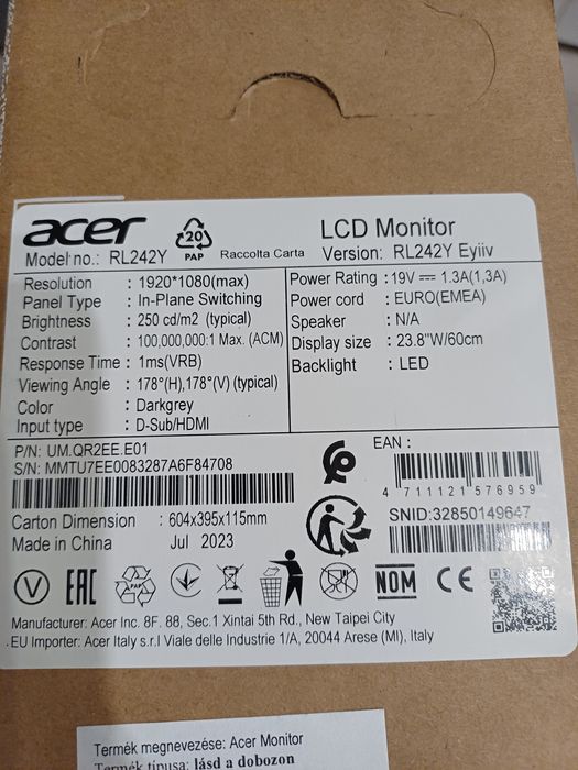 monitor acer 100hz