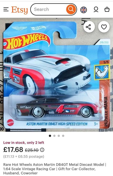 Mașinuță de colecție Hot Wheels Aston Martin DB4GT High Speed Edition