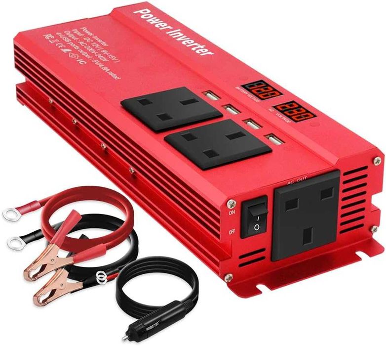 Преобразувател за ток/инвертор, от 12V на 220V, 2000W