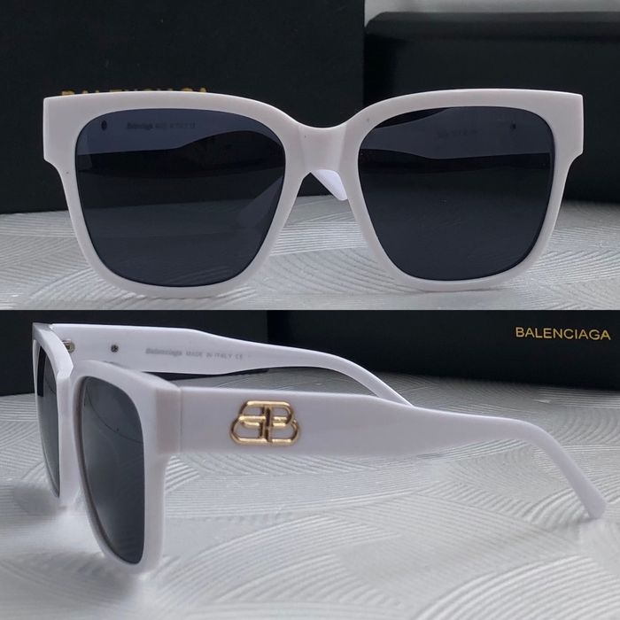 Бели дамски слънчеви очила котка